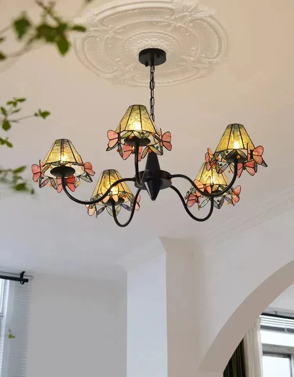 French Vintage Butterfly Pendant Light