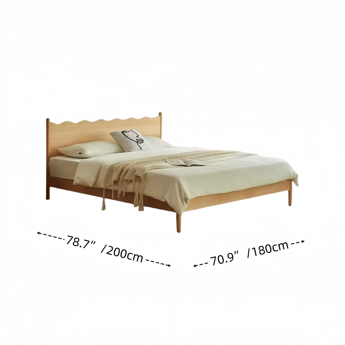 Nordic Solid Wood Wave Bed