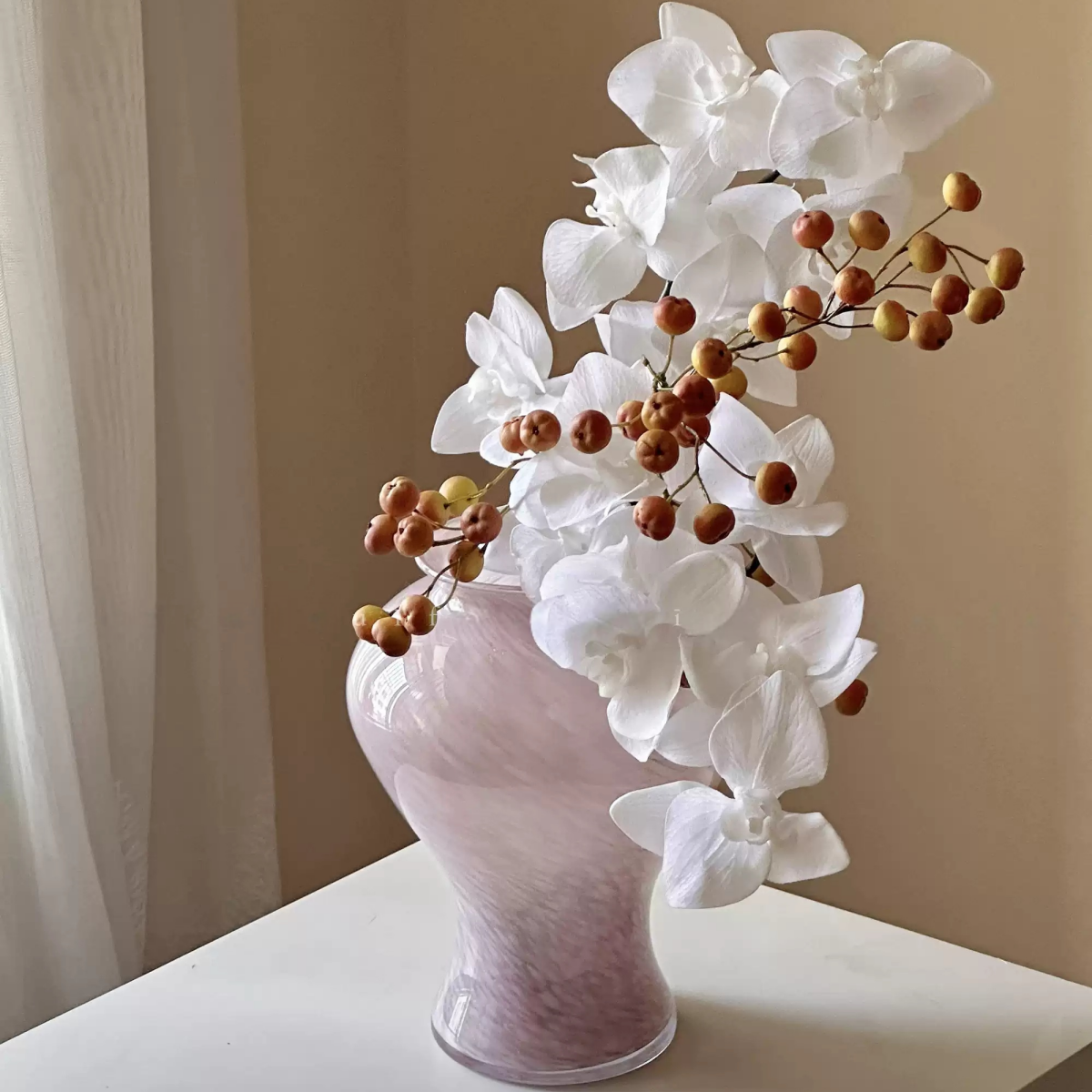 Blush Light Hand-Blown Glass Vase