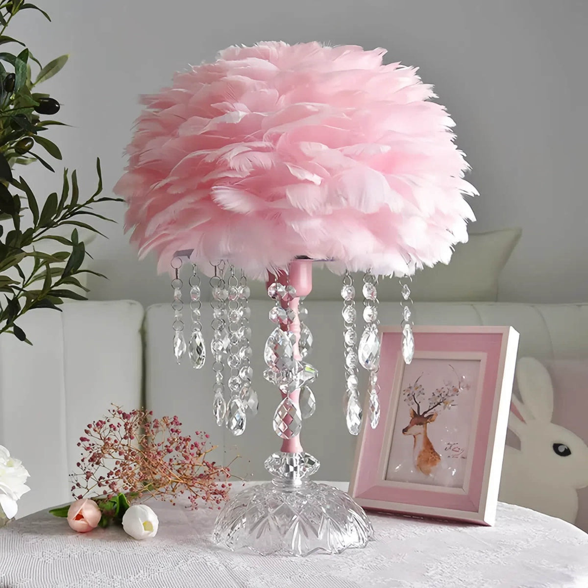 Feather Crystal Table Lamp