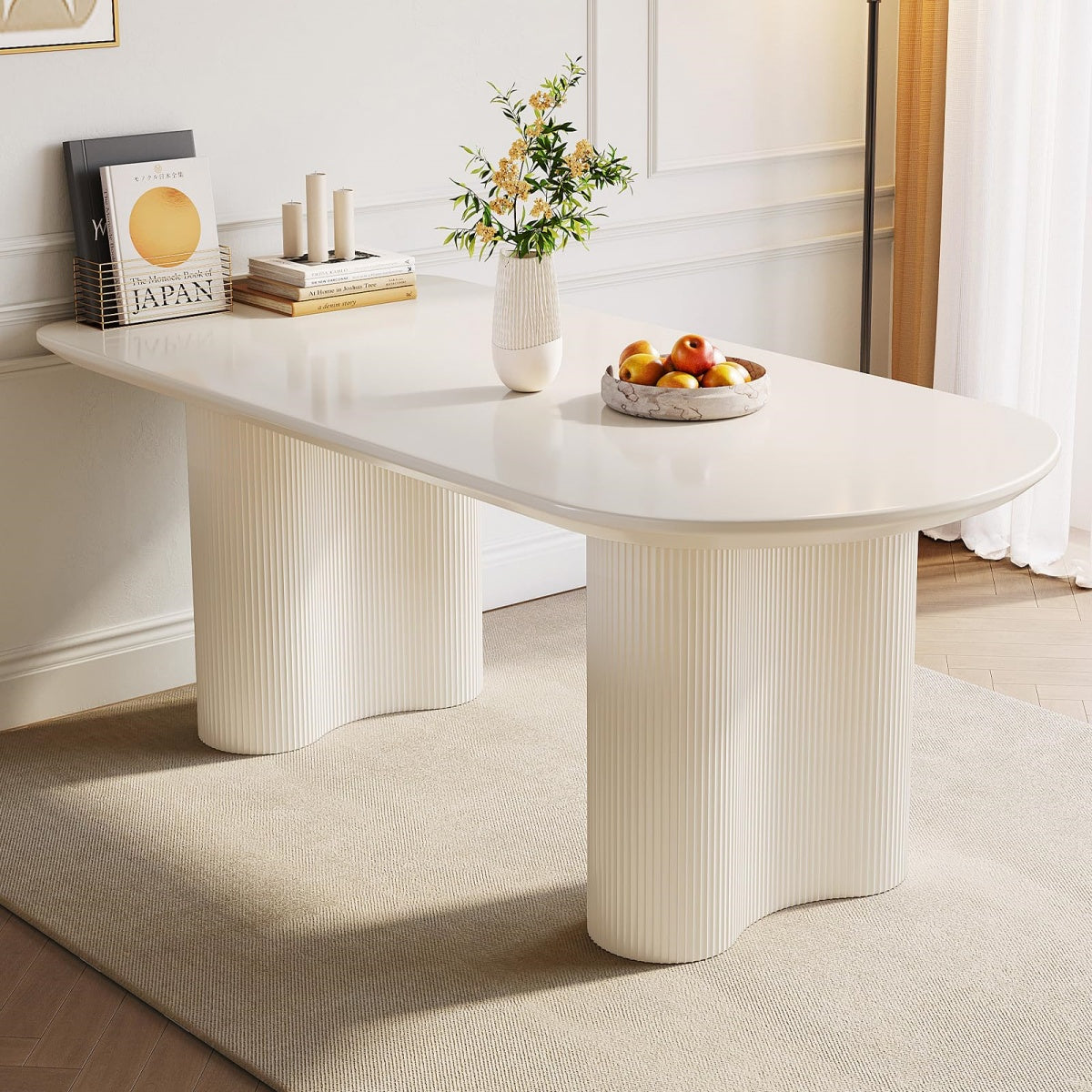 GraceNook White Oval Dining Table