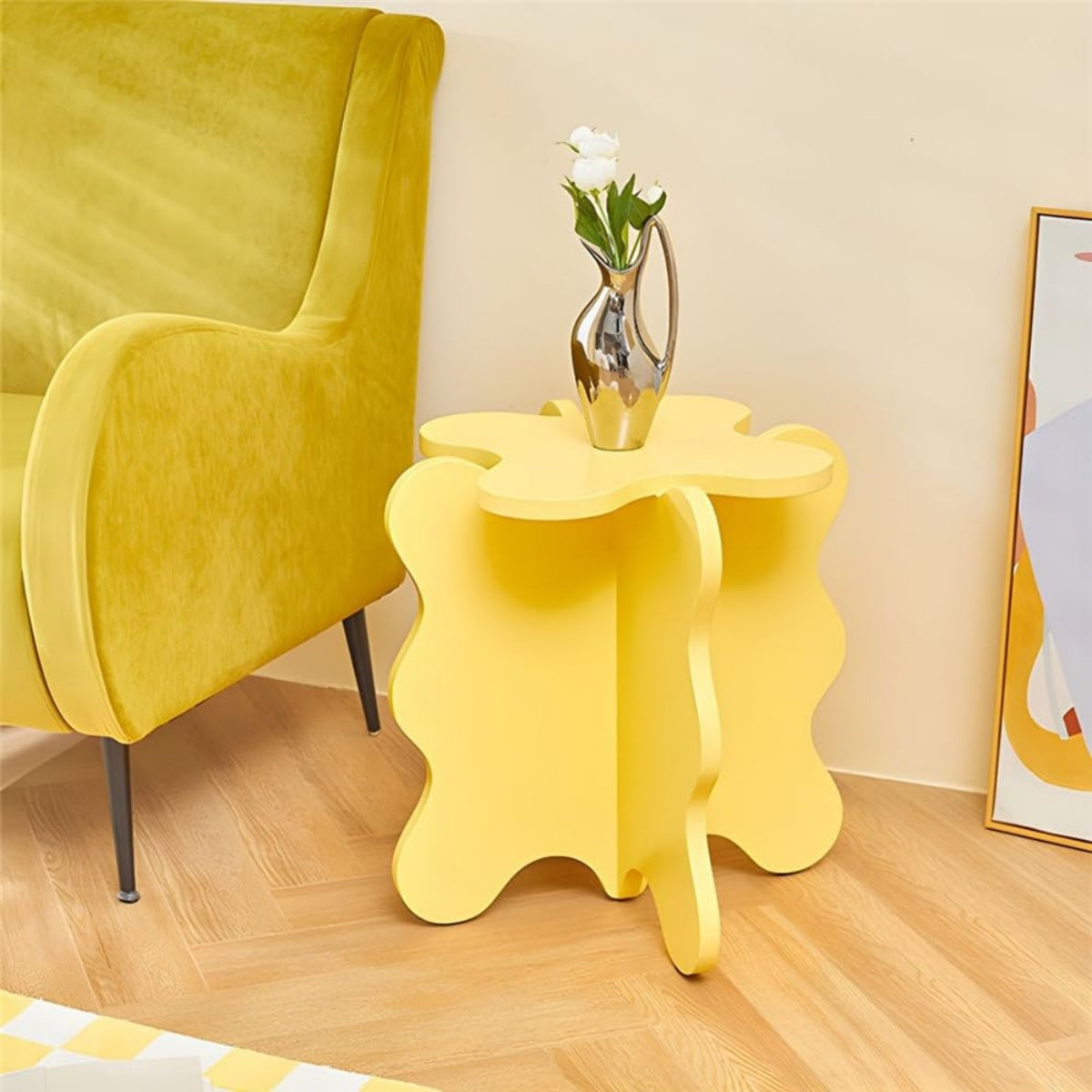 Modern Minimalist Yellow Side Table