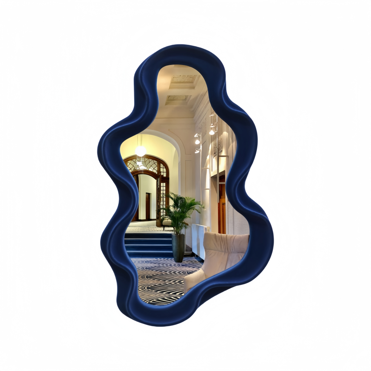 Cloud-Shaped Flocking Wall Mirror