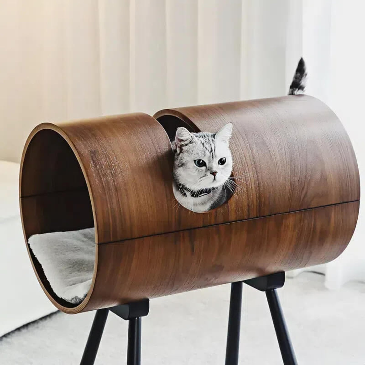 Nordic Black Walnut Bentwood Pet Bed
