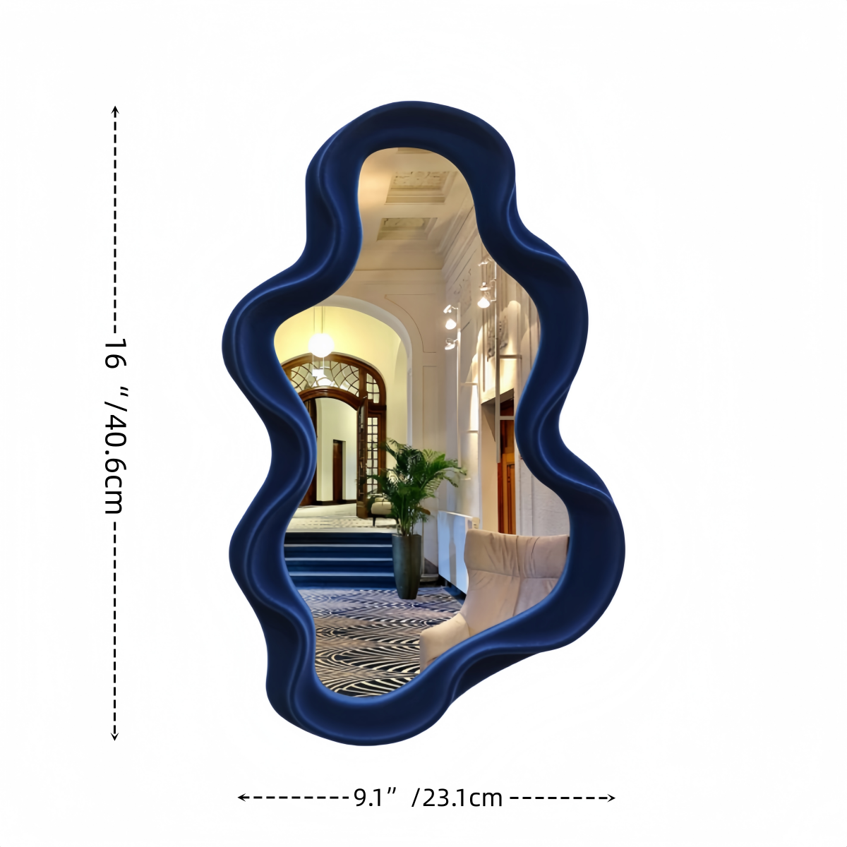 Cloud-Shaped Flocking Wall Mirror