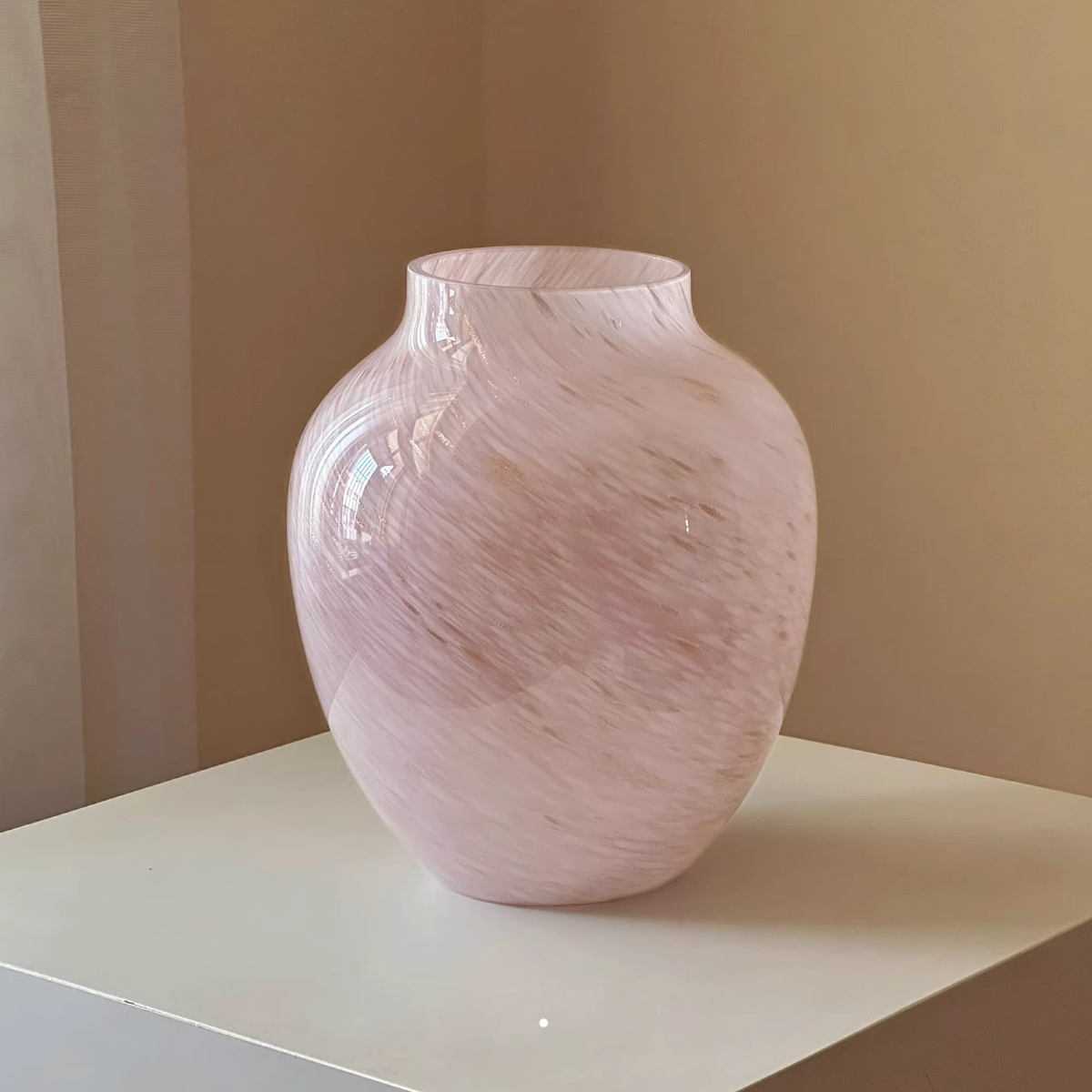 Blush Light Hand-Blown Glass Vase