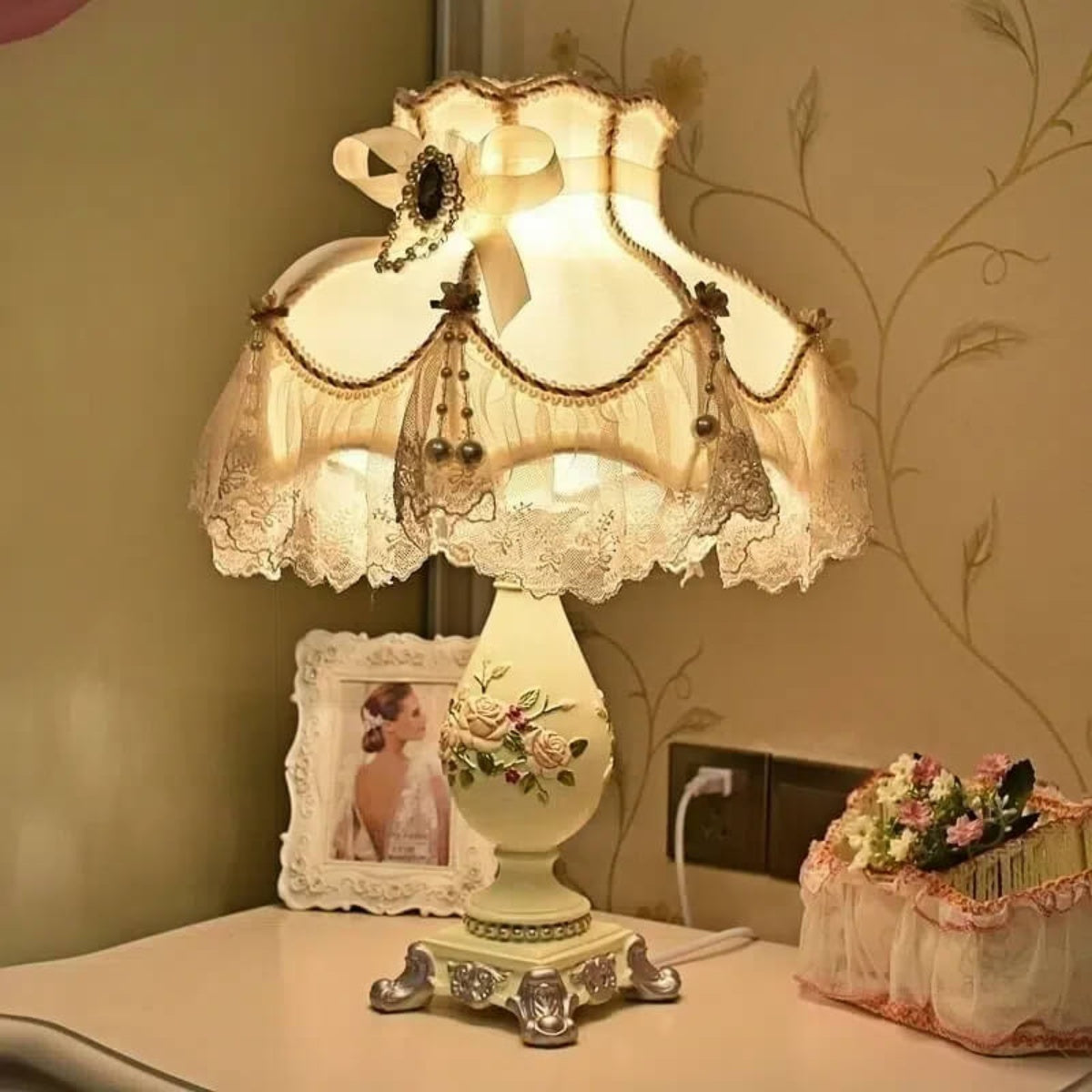 Off White Princess Table Lamp