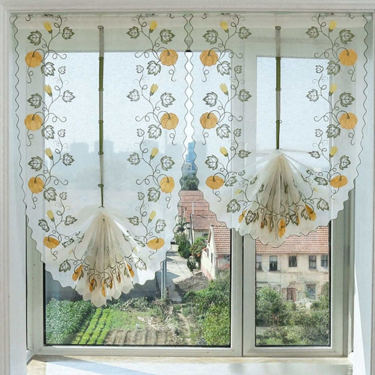 Pumpkin Linen Roman Shade