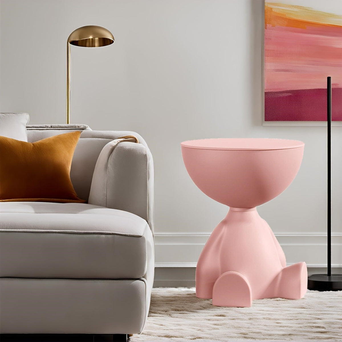 Blush Luna Round Side Table