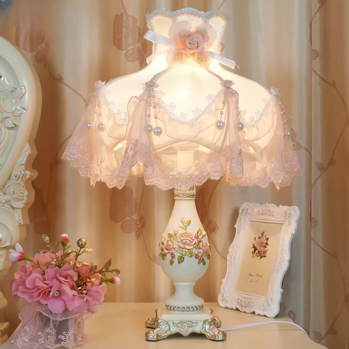 Off White Princess Table Lamp