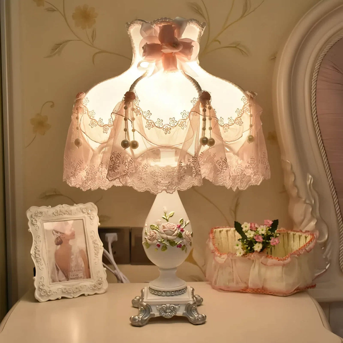 Off White Princess Table Lamp