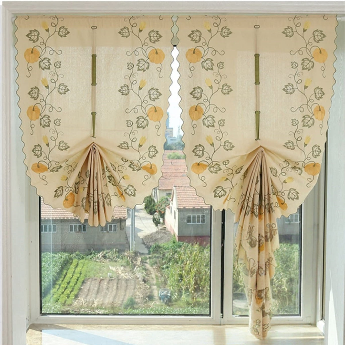 Pumpkin Linen Roman Shade