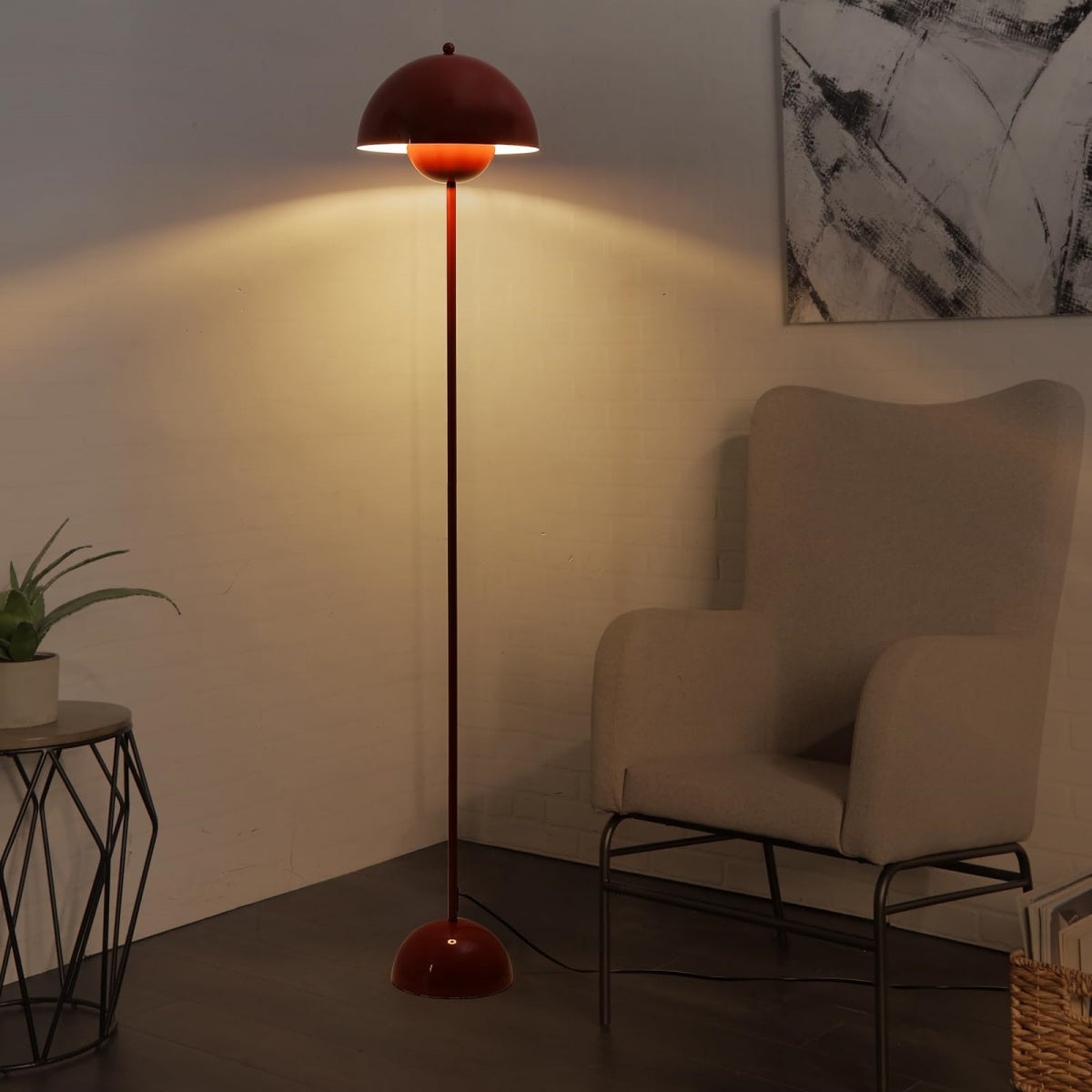 Reed Iron Frame Floor Lamp