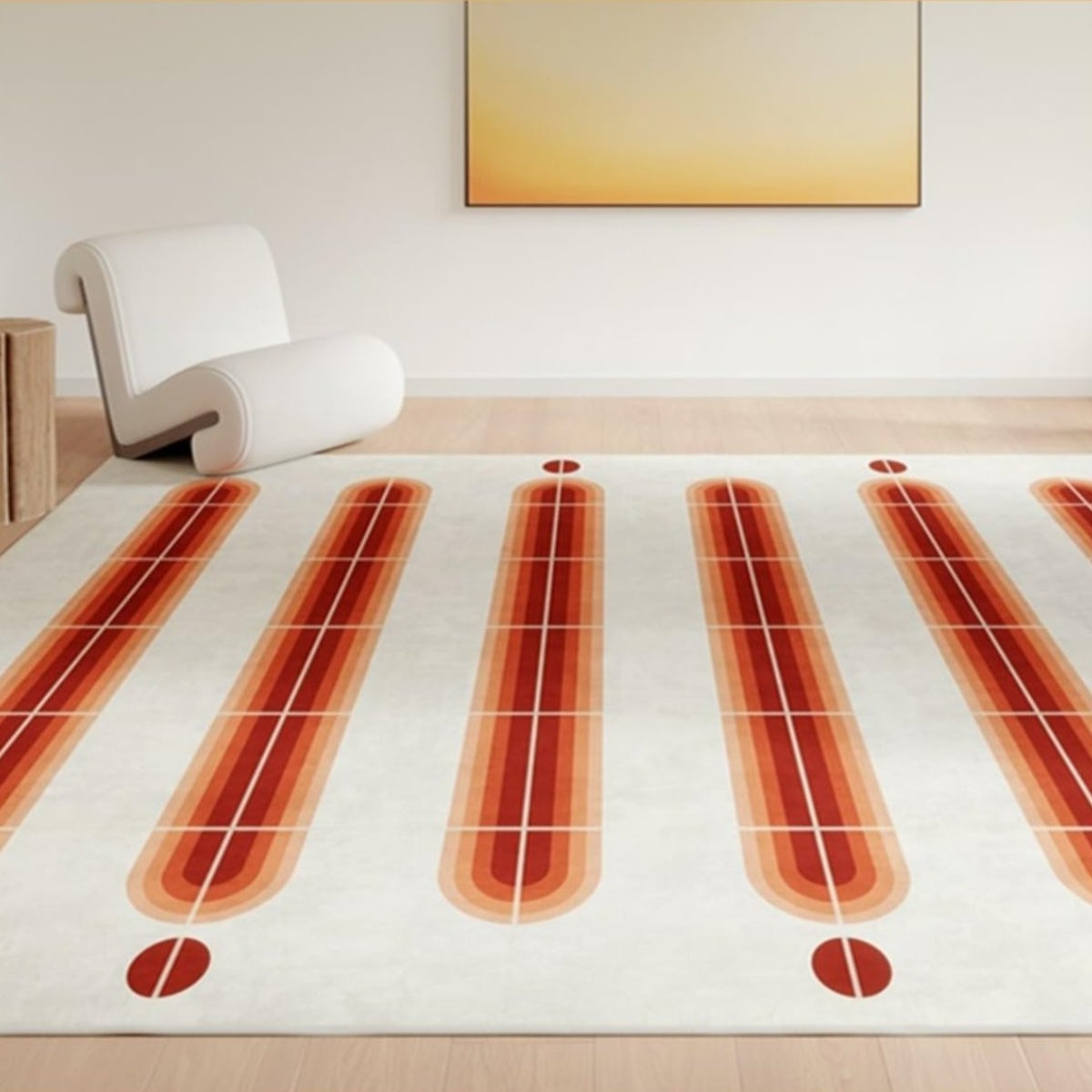 Checkerboard Retro Rug (Red)