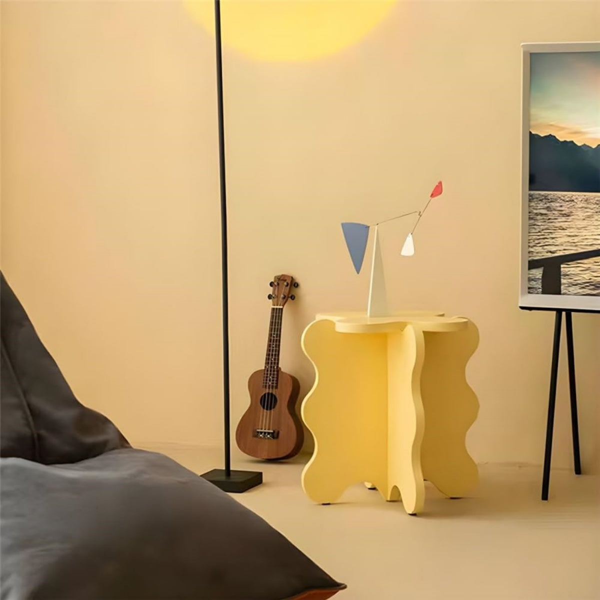 Modern Minimalist Yellow Side Table