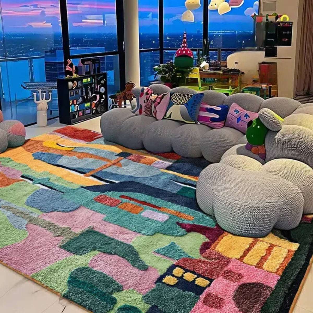 Creative Colorful Skyscraper Rug