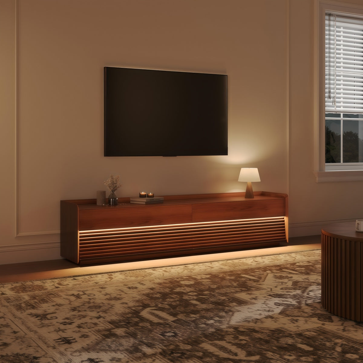 LuxeGlow Mid-Century TV Stand