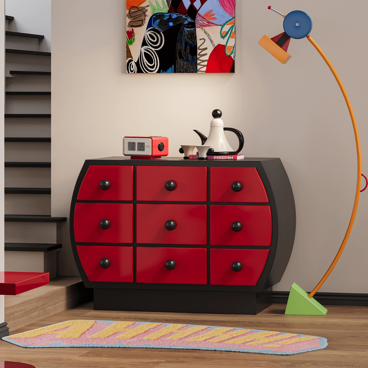 Gourd 9-Drawer Vintage Cabinet