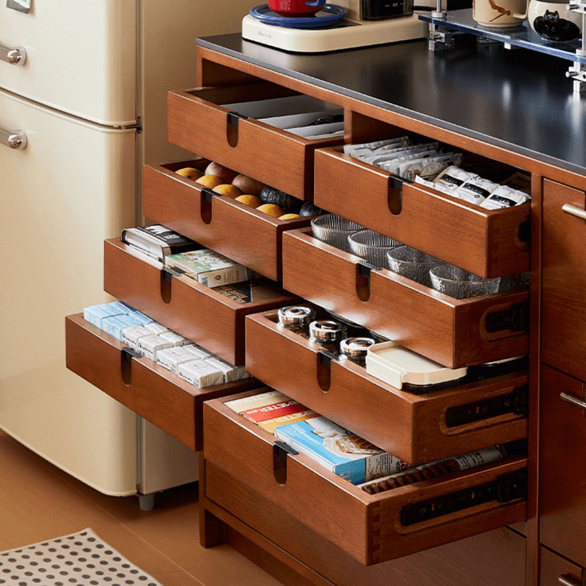 Solid Wood Sideboard with Rock Plate