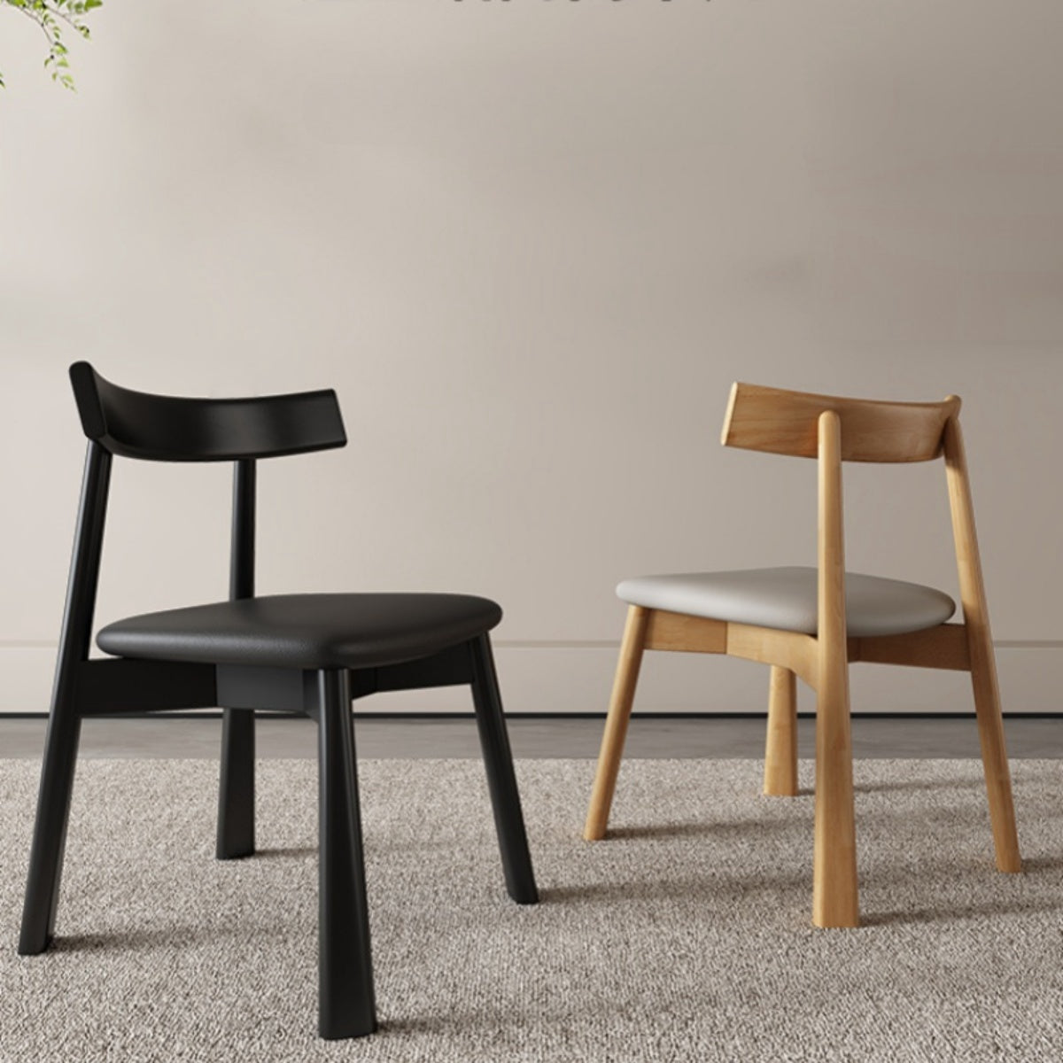 Japandi Solid Wood Dining Chair