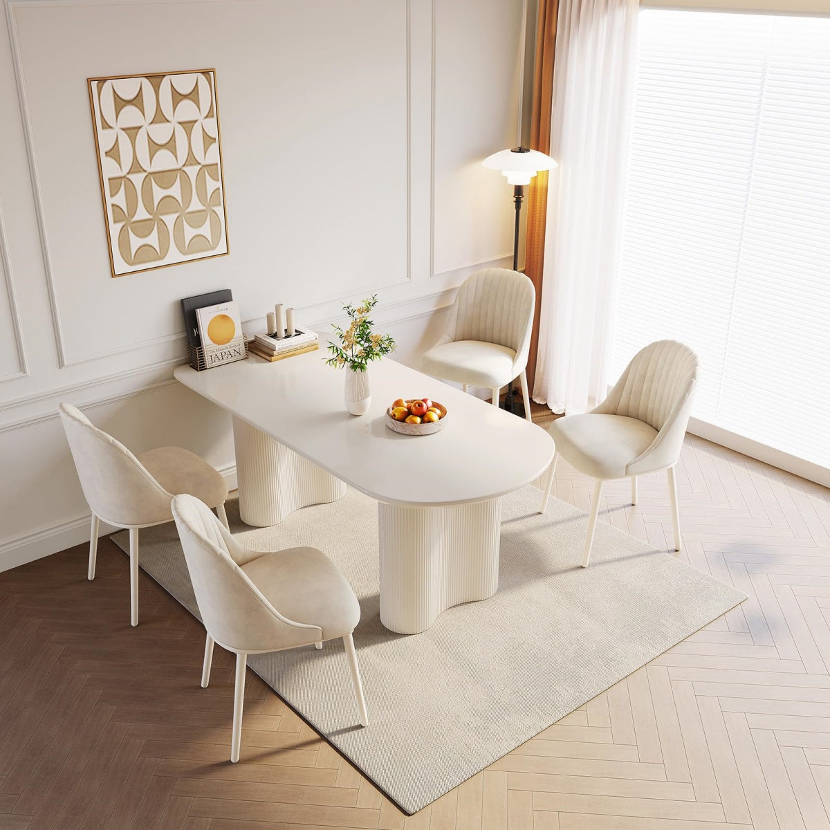 GraceNook White Oval Dining Table