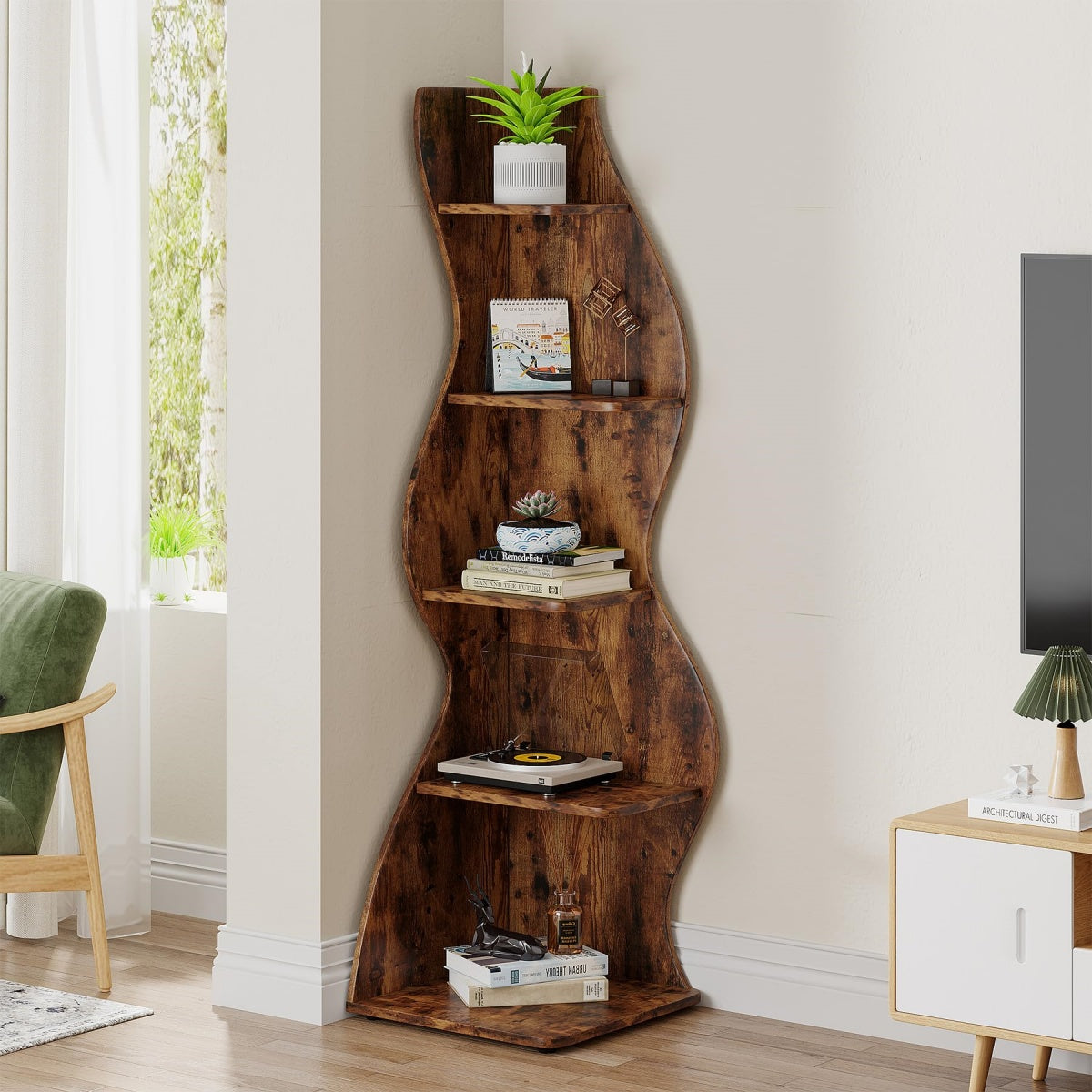 The Winding Grove Corner Shelf