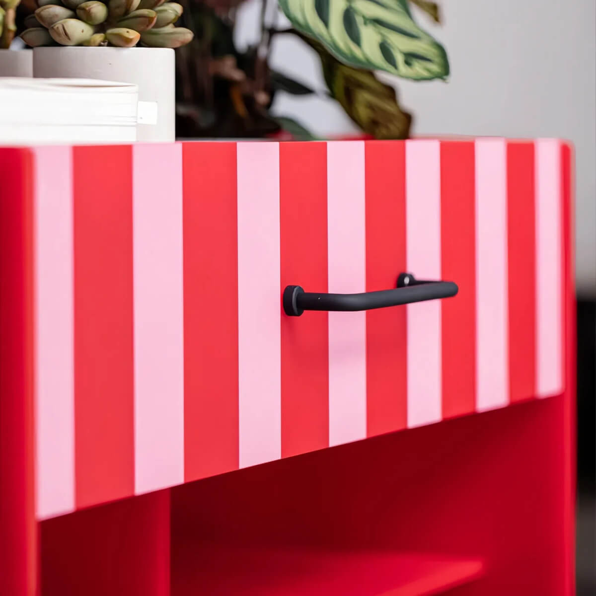 Dopamine Striped Acrylic Rolling Cart