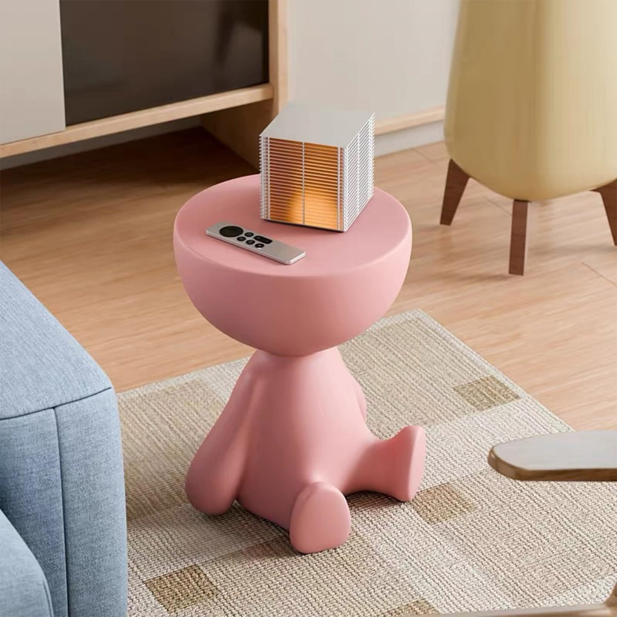 Modern Pink Round Side Table