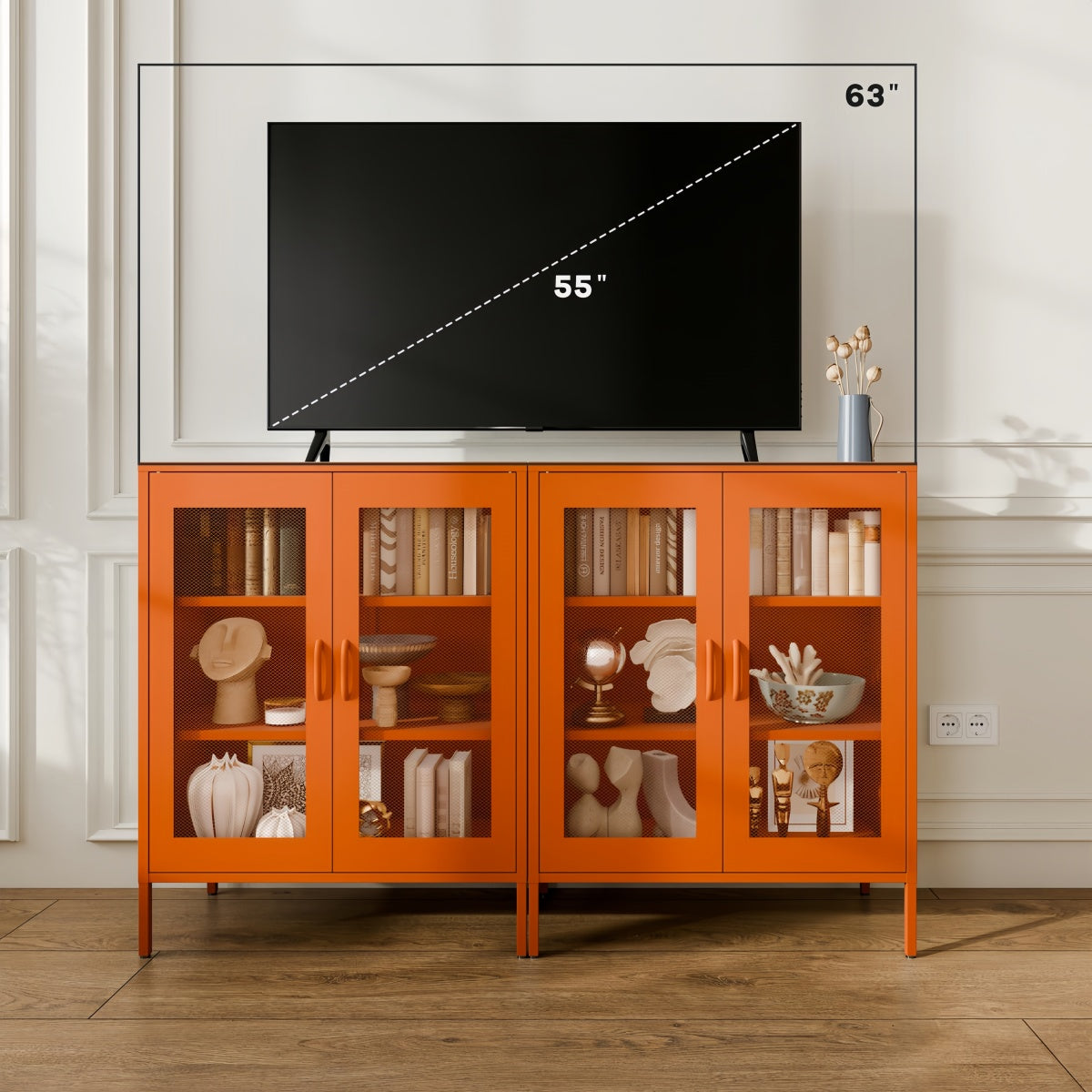 Versatile Mesh Door Storage Cabinet