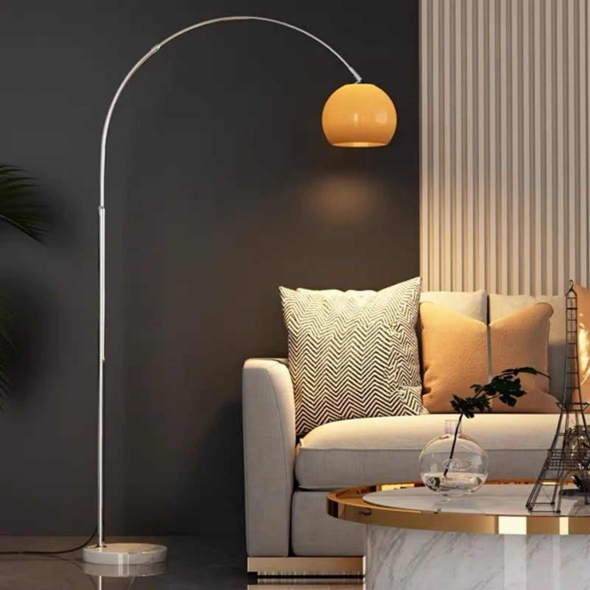 Solana Arc Floor Lamp in Sunset Glow