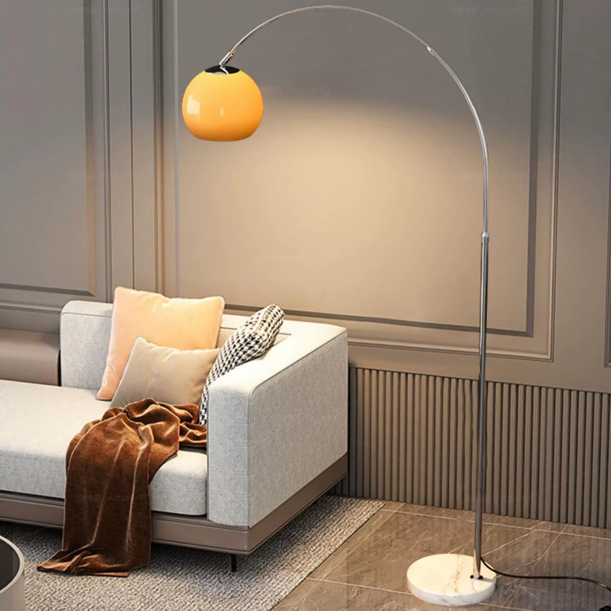 Solana Arc Floor Lamp in Sunset Glow