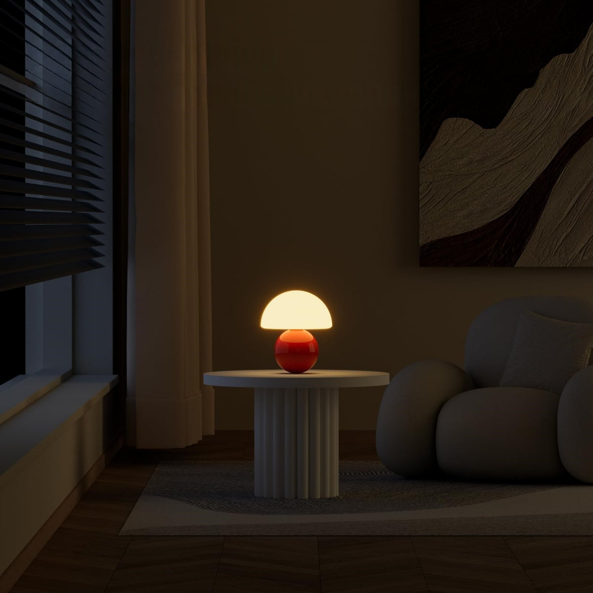 Opal Glow Mushroom Lamp