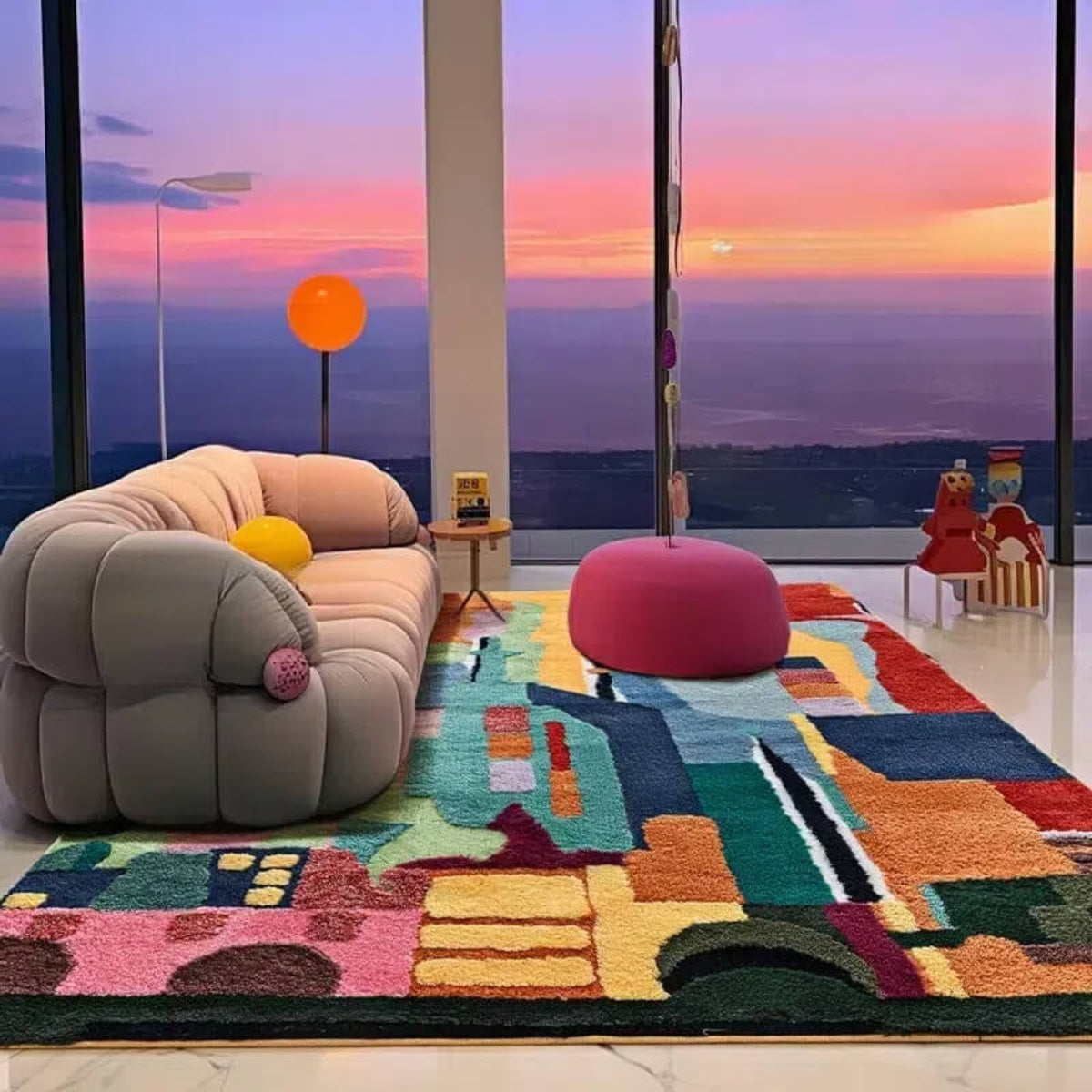 Creative Colorful Skyscraper Rug