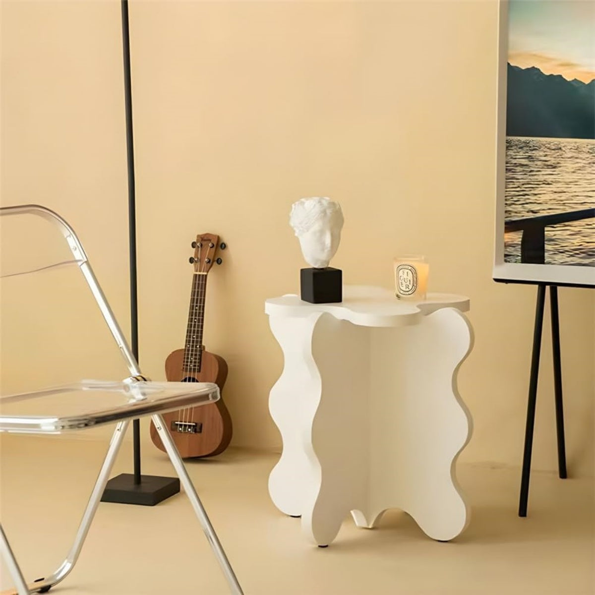 Modern Minimalist Yellow Side Table