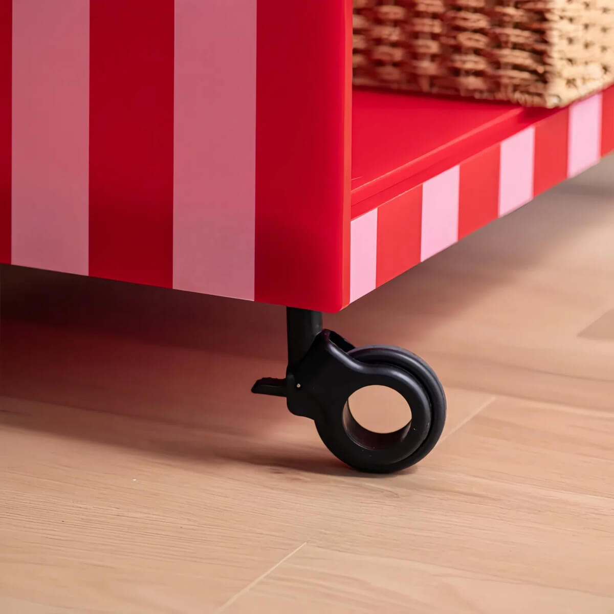 Dopamine Striped Acrylic Rolling Cart