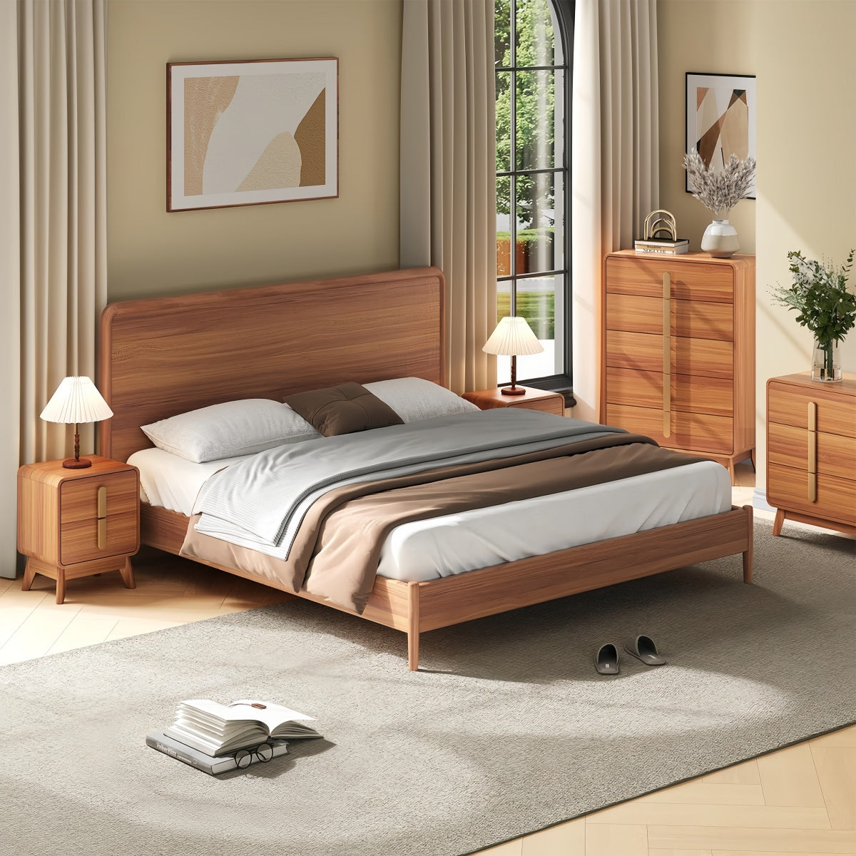 Mid-Century Nightstand with Drawers