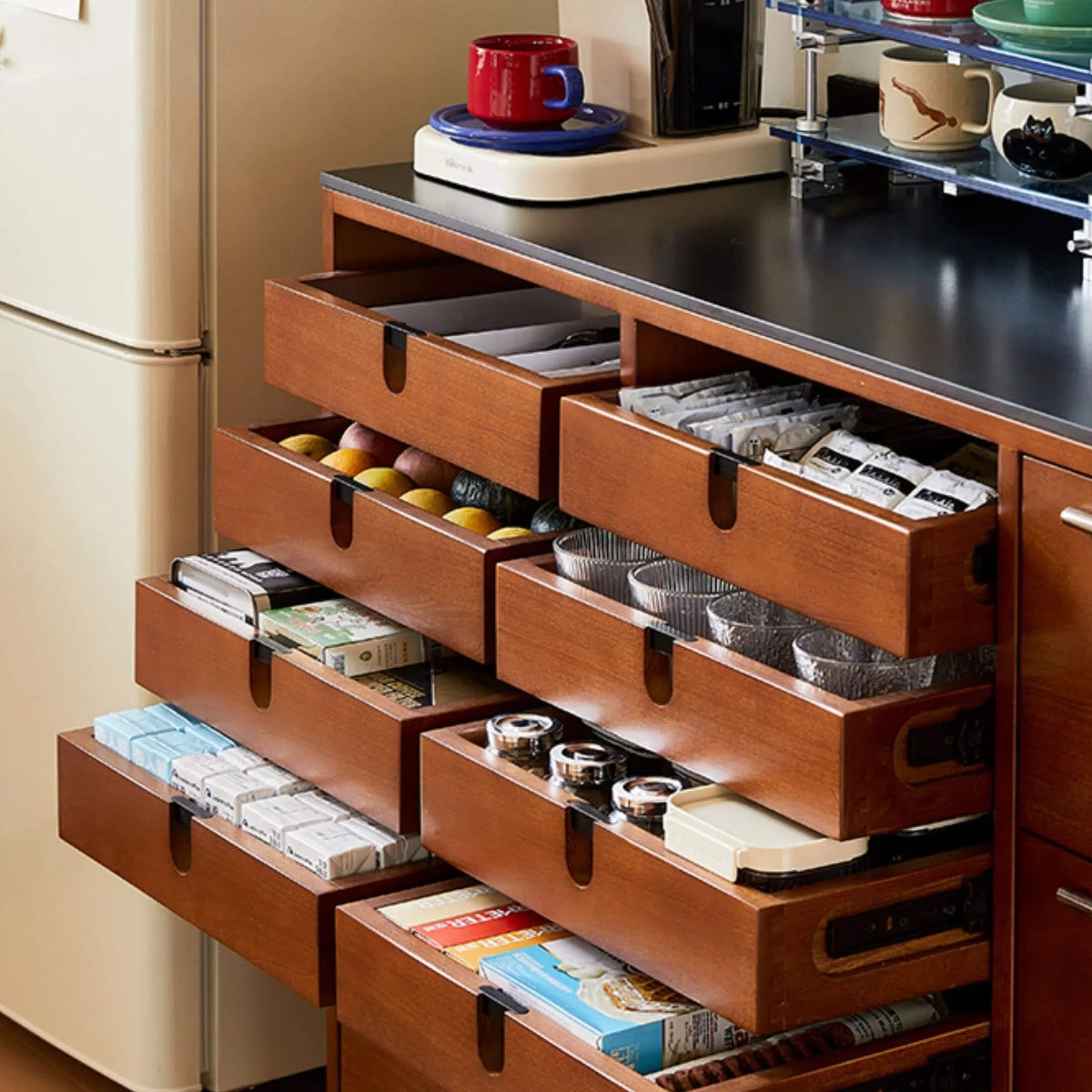 Solid Wood Sideboard with Rock Plate