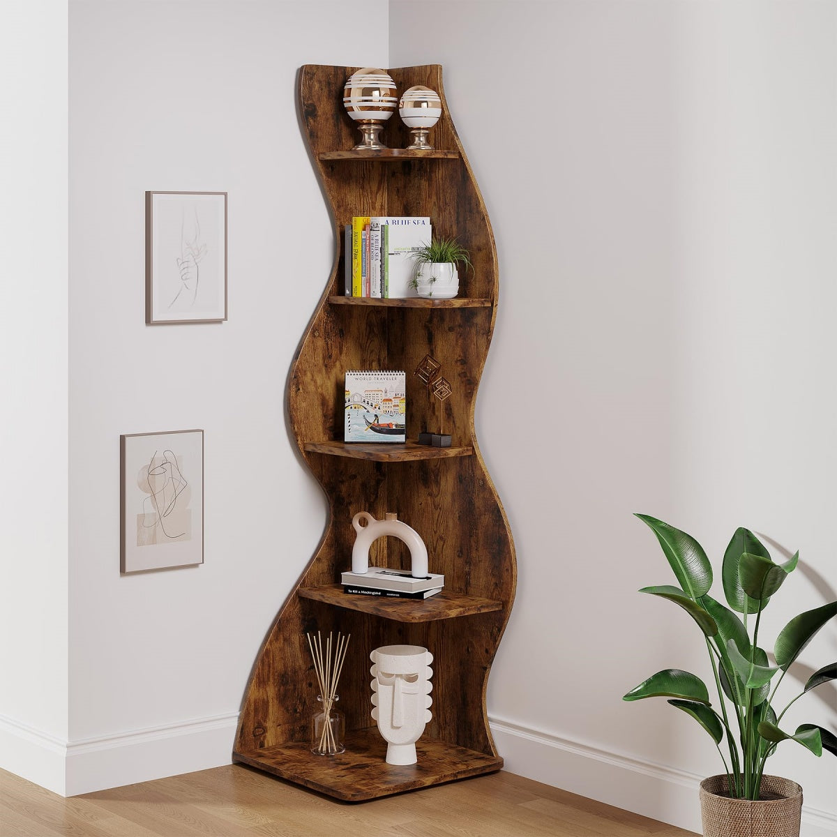 The Winding Grove Corner Shelf