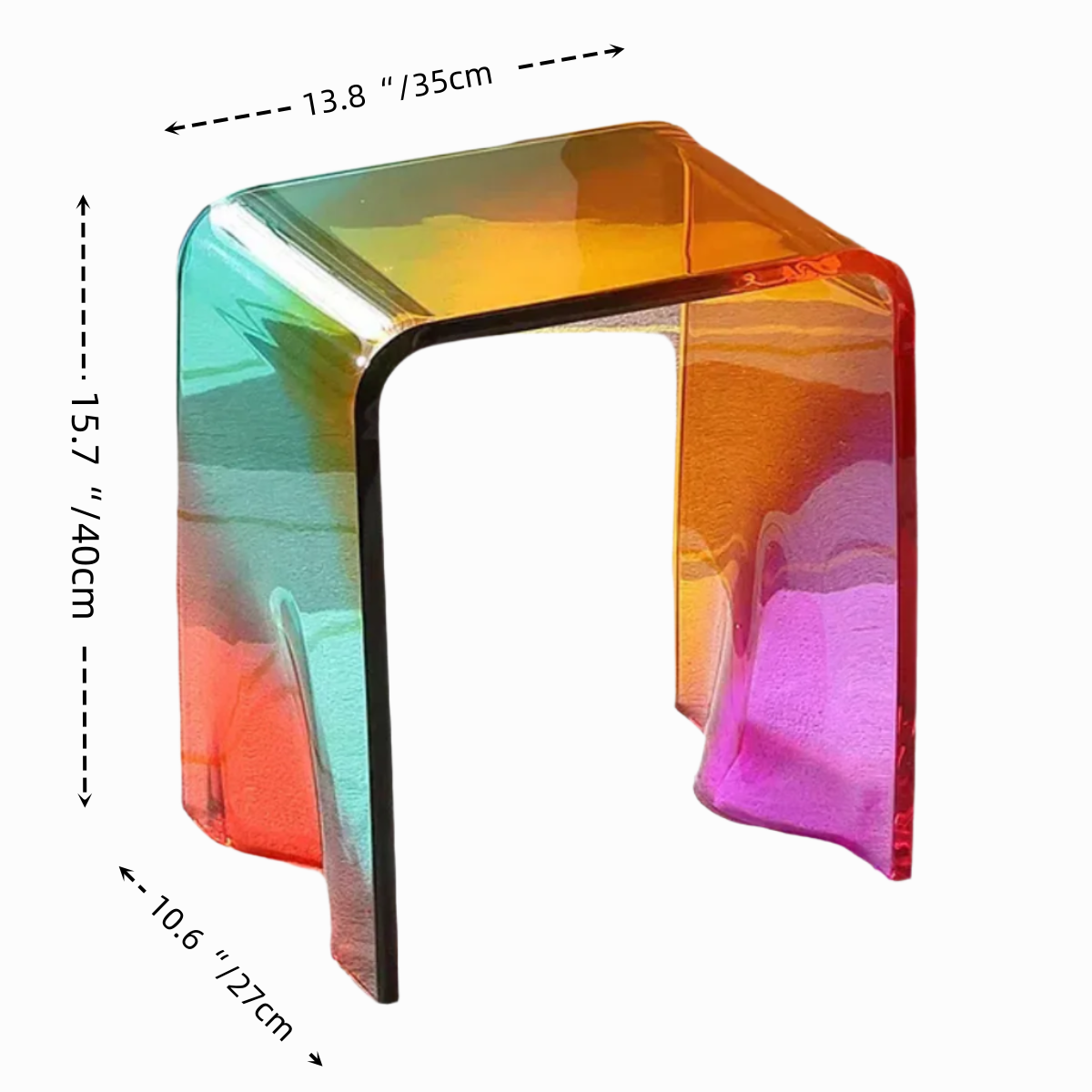 Rainbow Wave Acrylic Stool