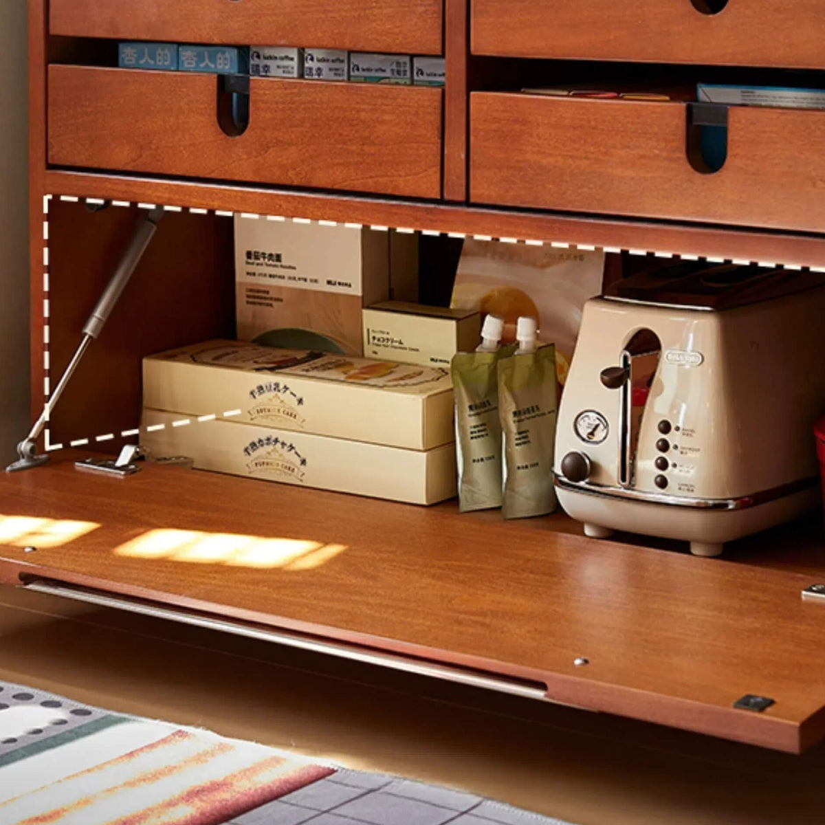 Solid Wood Sideboard with Rock Plate