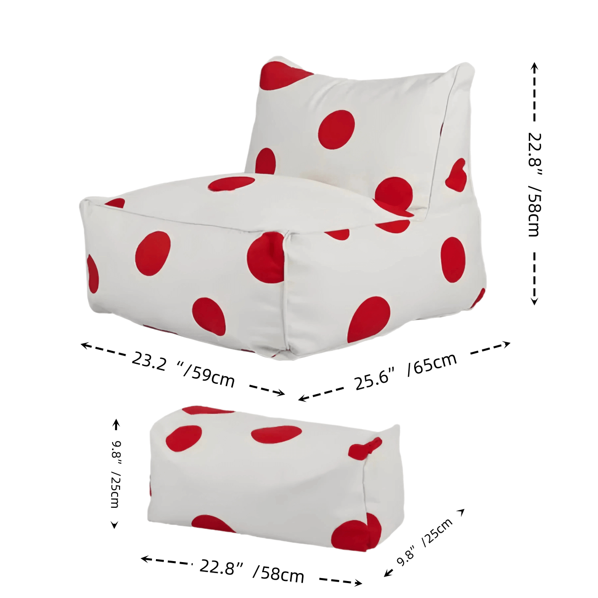 Polka Pop Bean Sofa (Multiple Colors)
