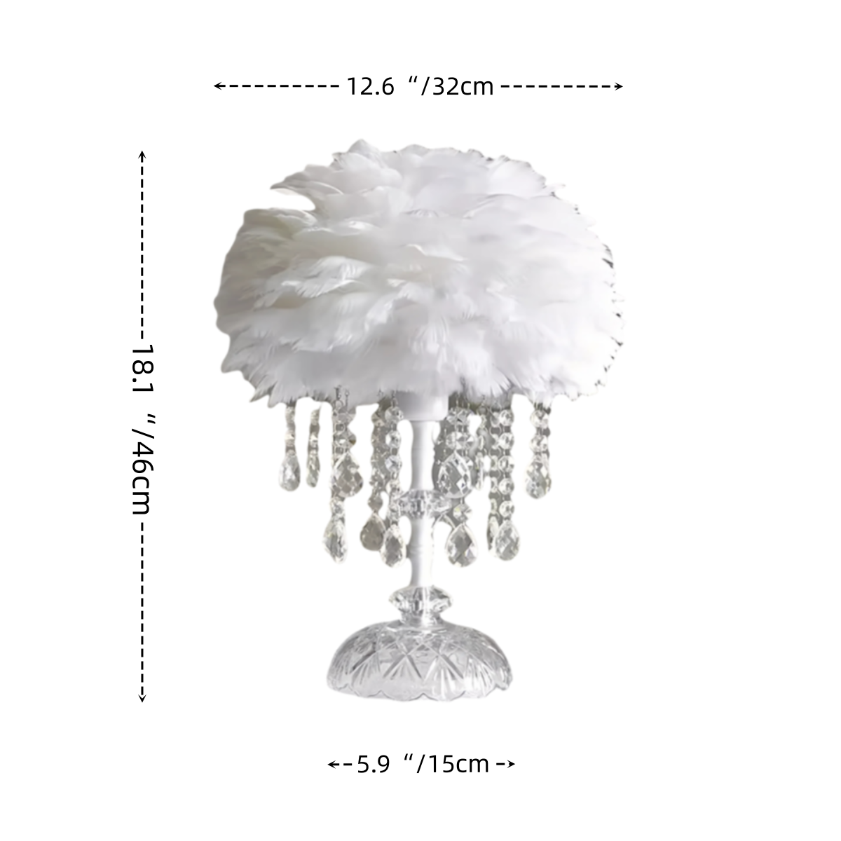 Feather Crystal Table Lamp