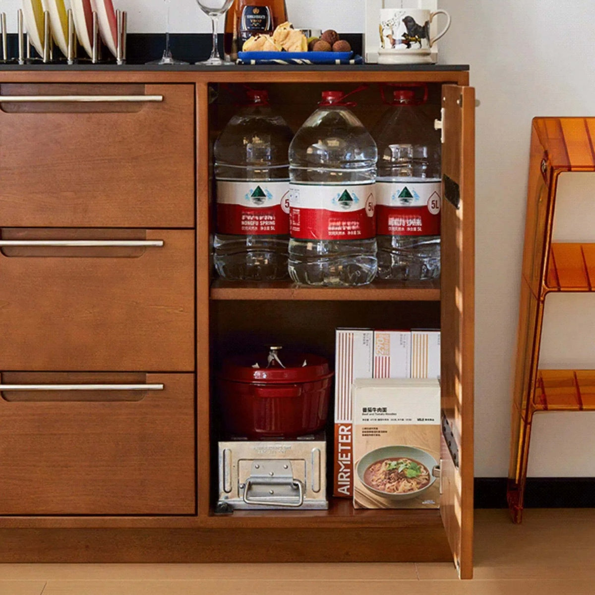 Solid Wood Sideboard with Rock Plate