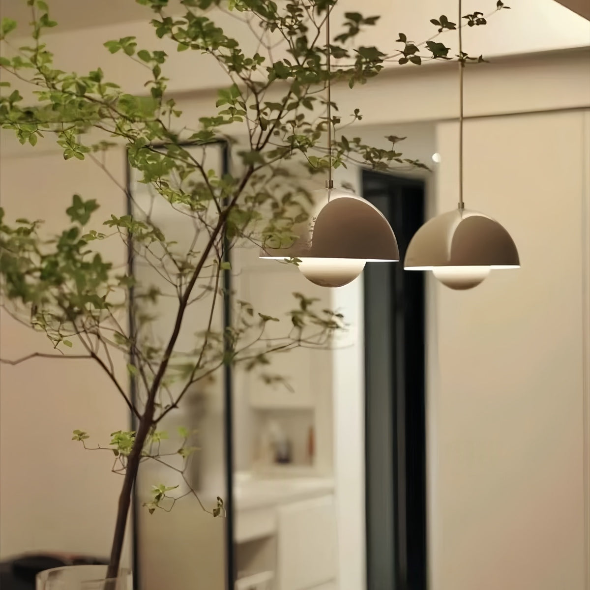 Minimalist Bud-Shaped Orb Pendant Light