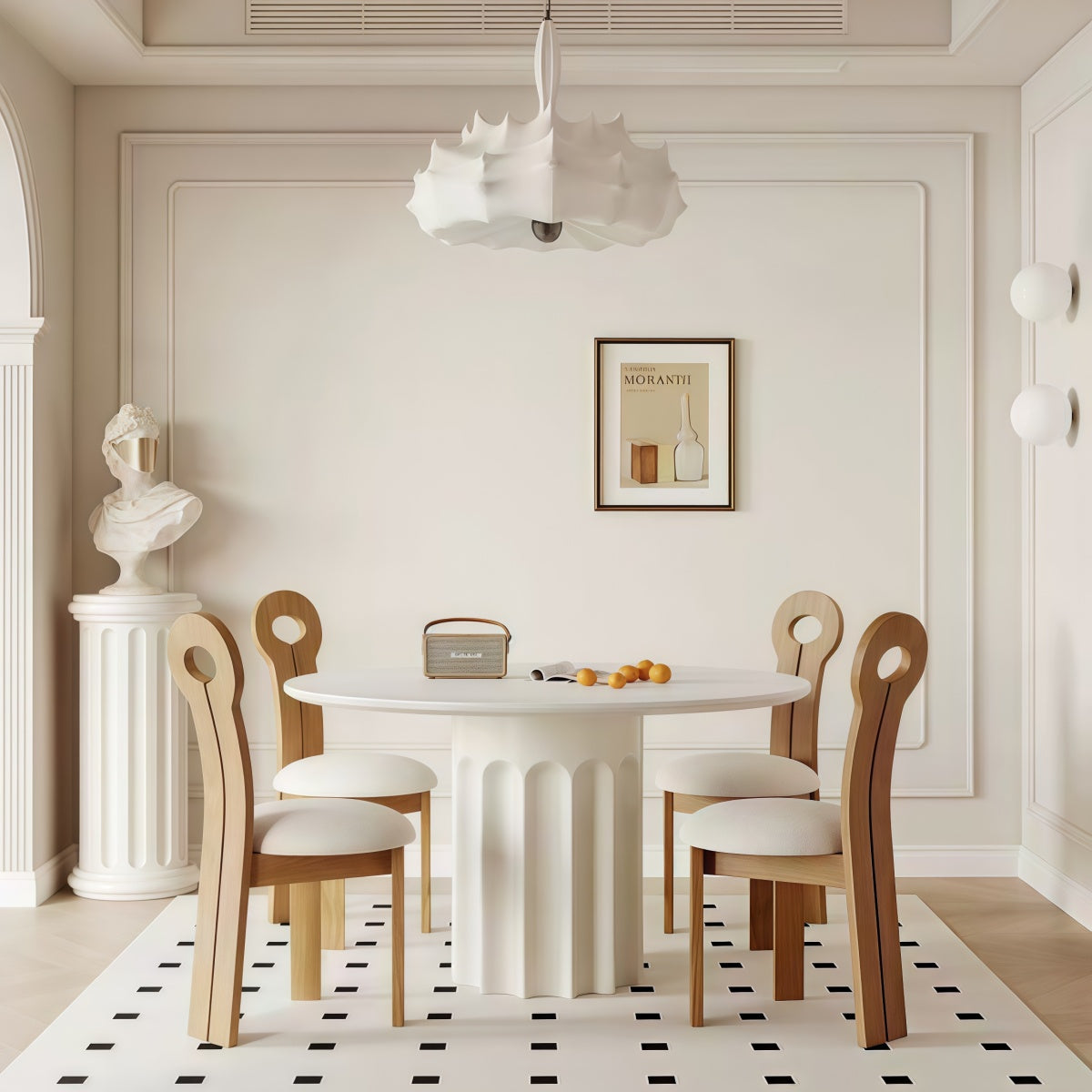 Eloise Pleated Pedestal Table
