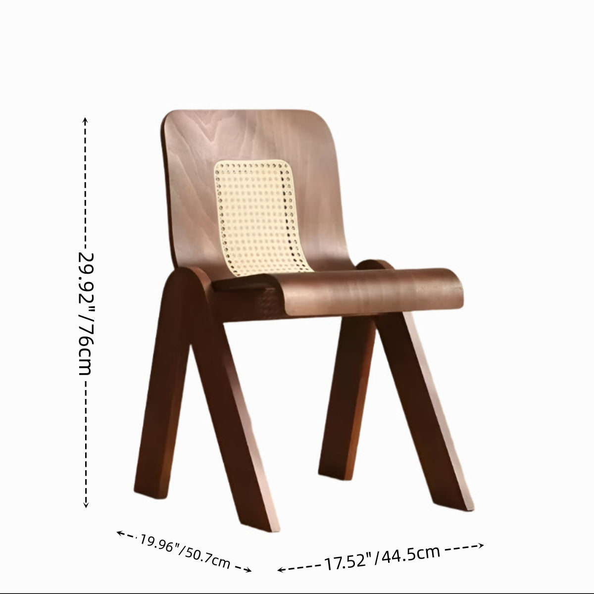 Wabi-Sabi Vintage Rattan Dining Chair