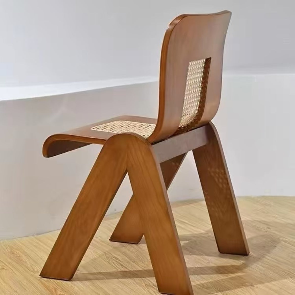 Wabi-Sabi Vintage Rattan Dining Chair