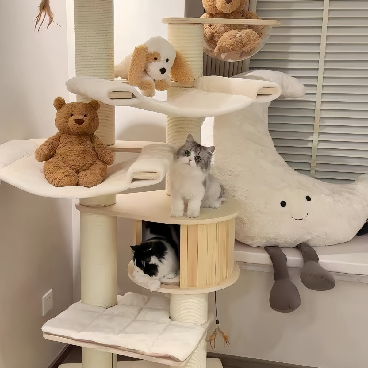 Multi-Level Wooden Cat Tree