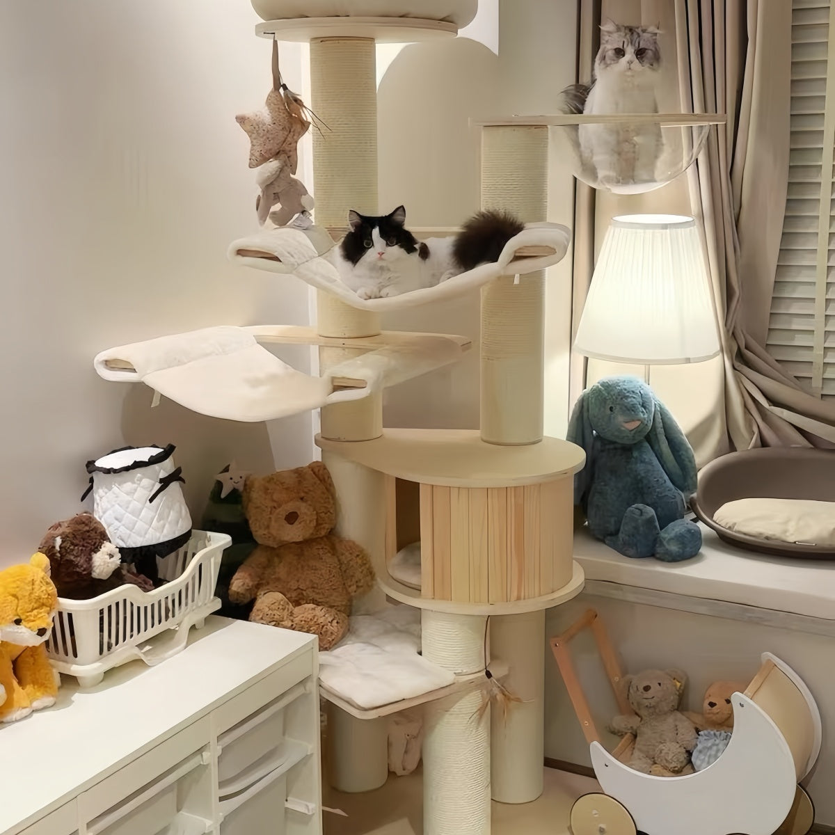 Multi-Level Wooden Cat Tree