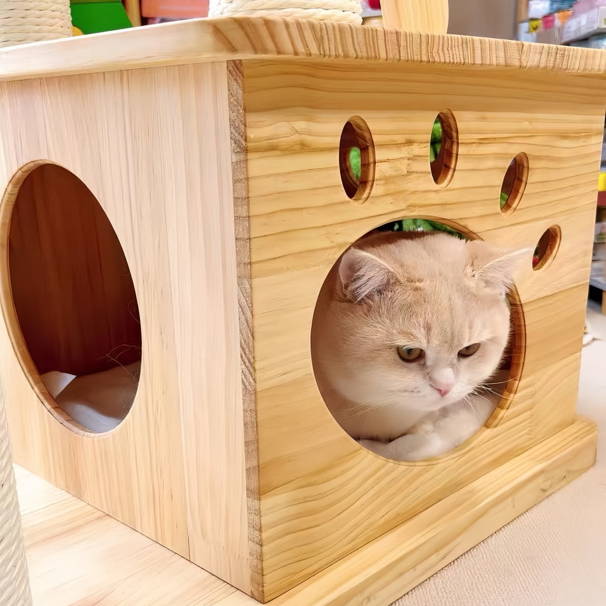 Premium Solid Wood Cat Tree